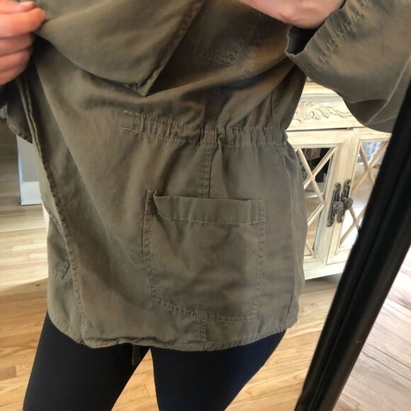 Caslon M Military Green Draped Utility Jacket - Picture 6 of 9